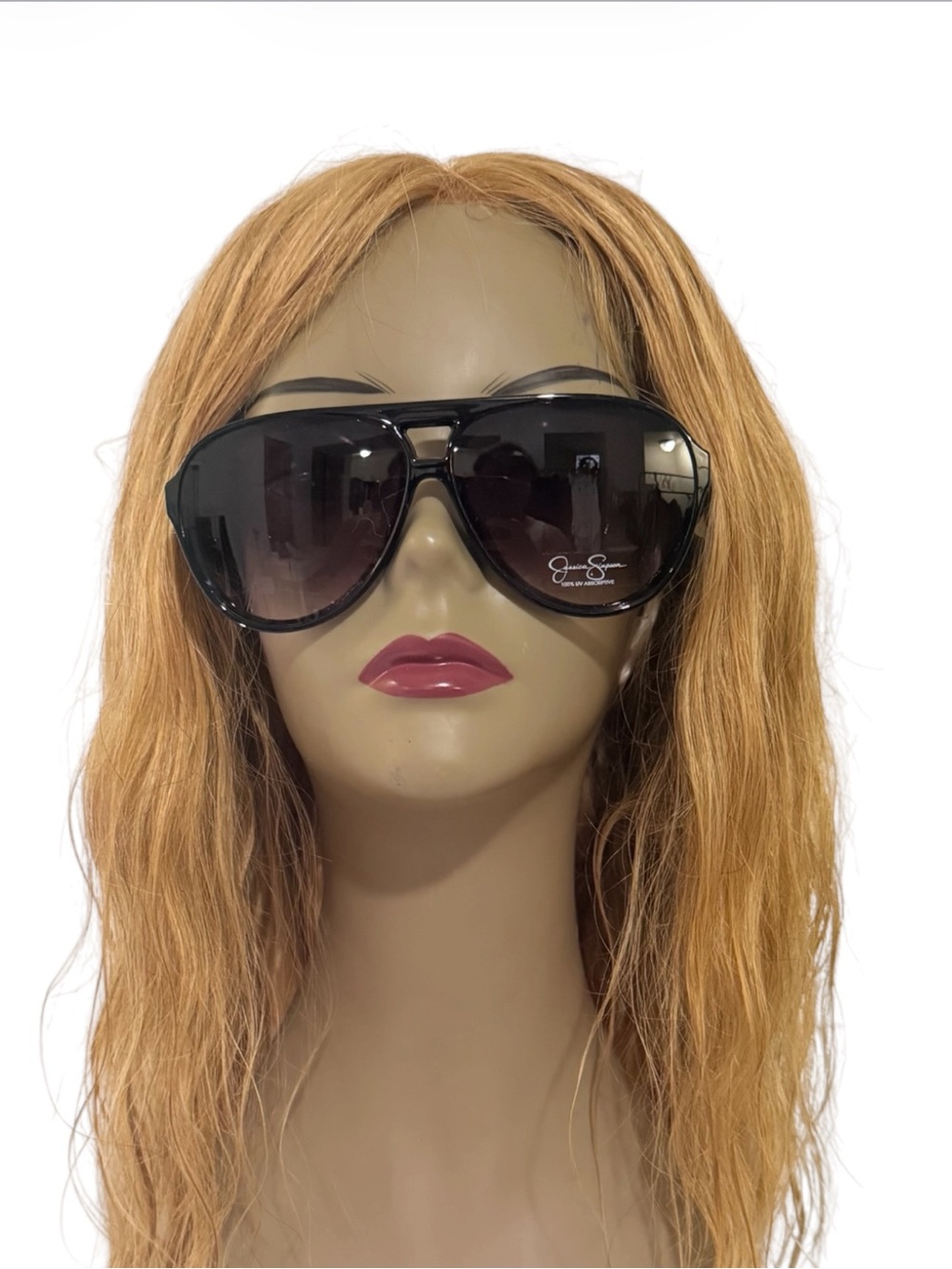 Jessica Simpson Black Oversized Aviator Sunglasses